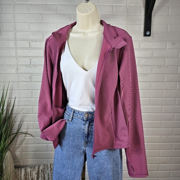 Spyder Jackets & Blazers - NWT Spyder Muave Ribbed Lightweight Long Sleeve Zip Up Jacket Extra Large
